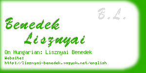 benedek lisznyai business card